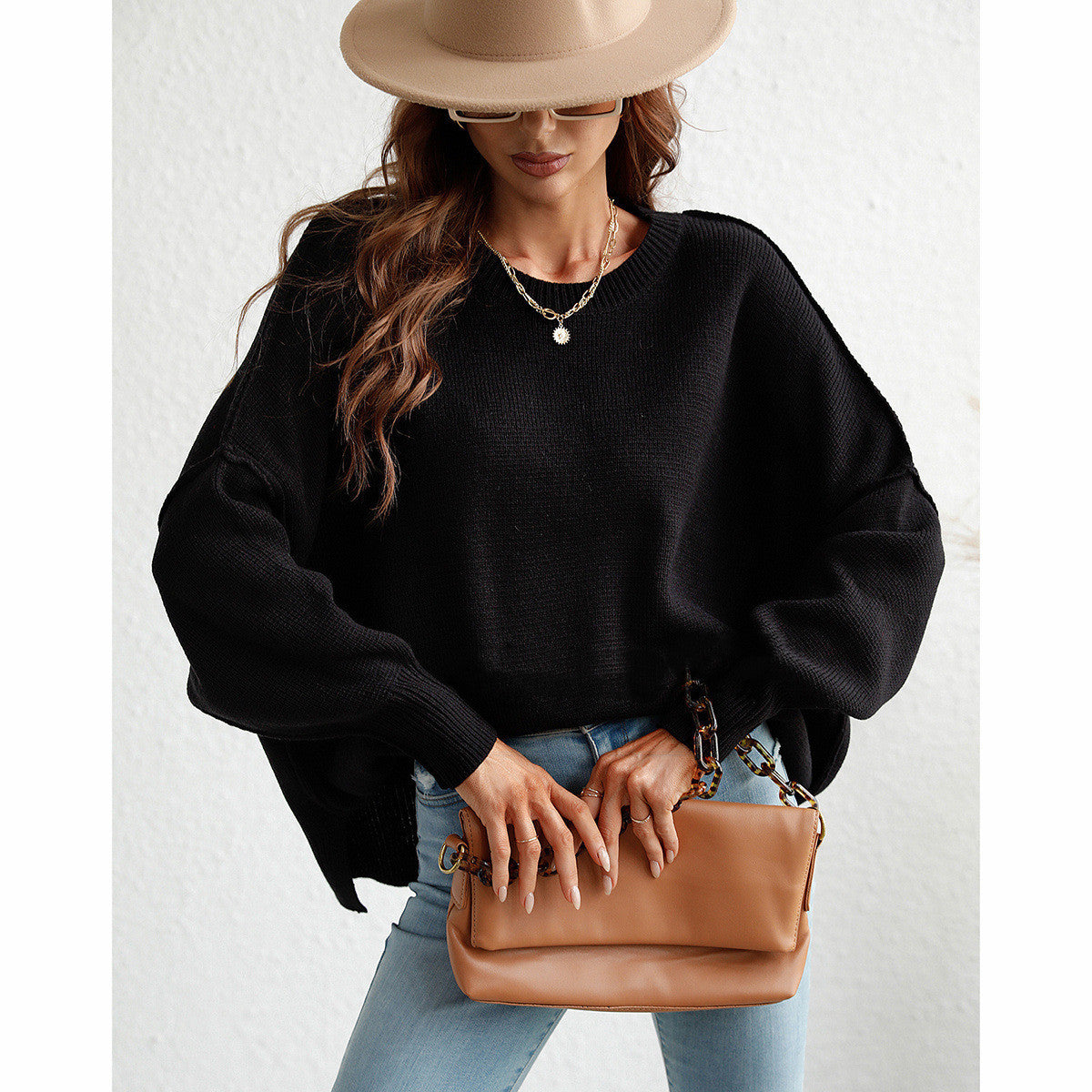 Women's Fashion Long Sleeve Crew Neck Pullover Sweater