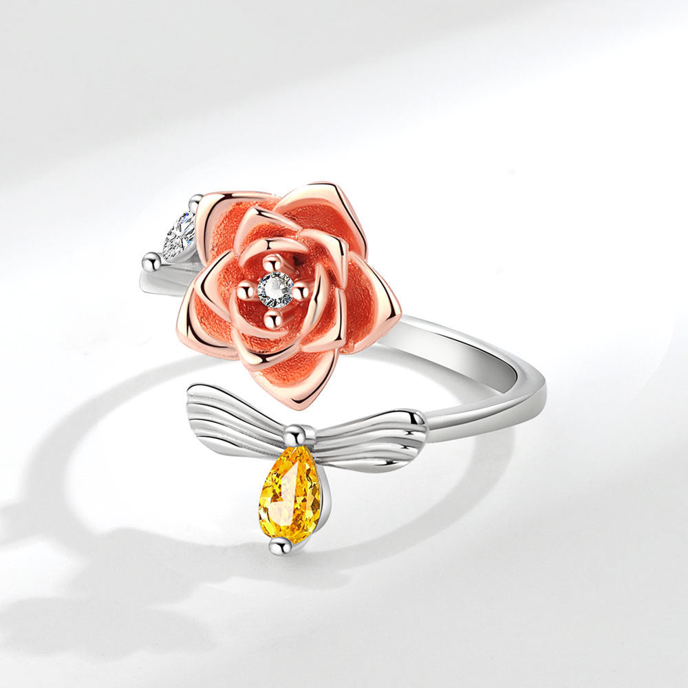 Women's Creative Fashion Rotating Flower Ring