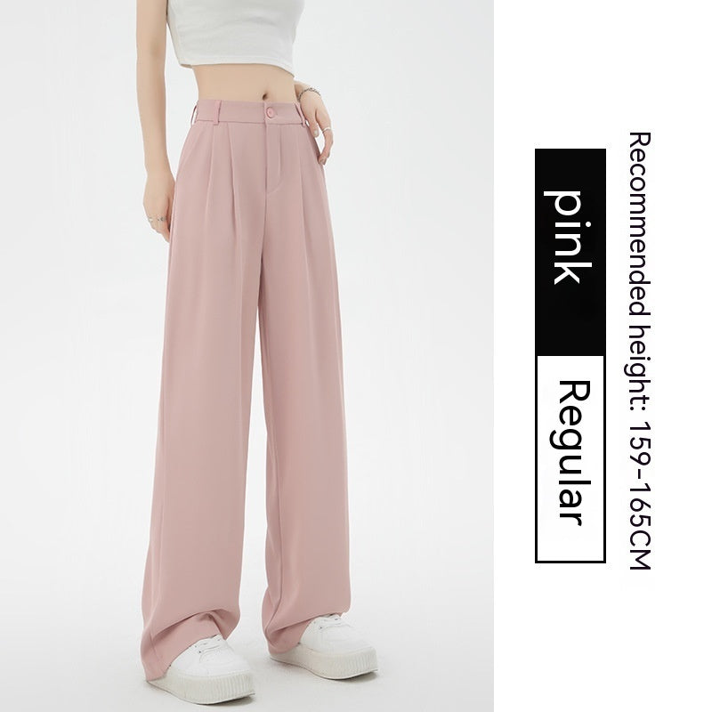 Women's Fashion Simple High Waist Loose Drooping Slimming And Straight Casual Suit Pants