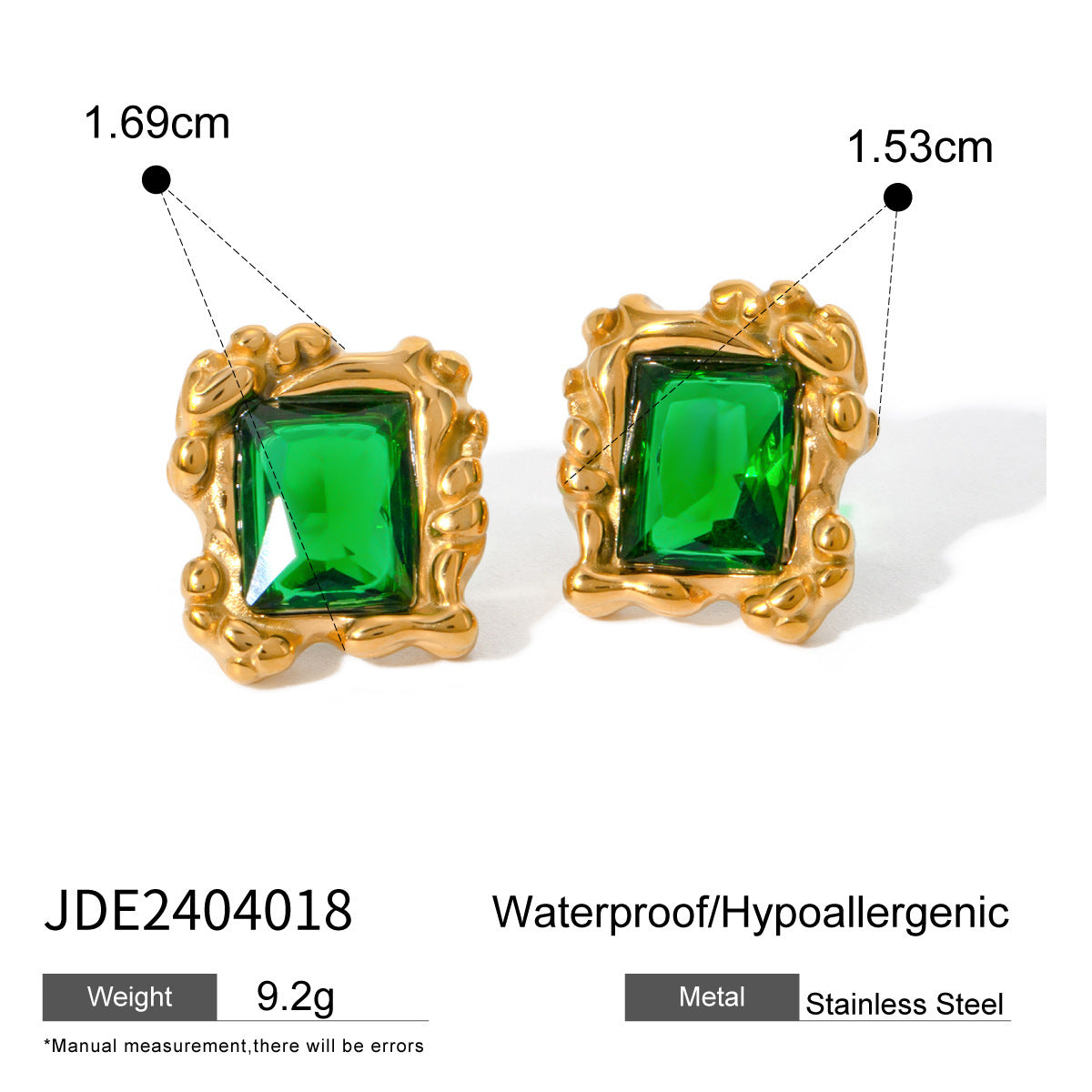 Retro Texture Green Open-end Zircon Ring Women