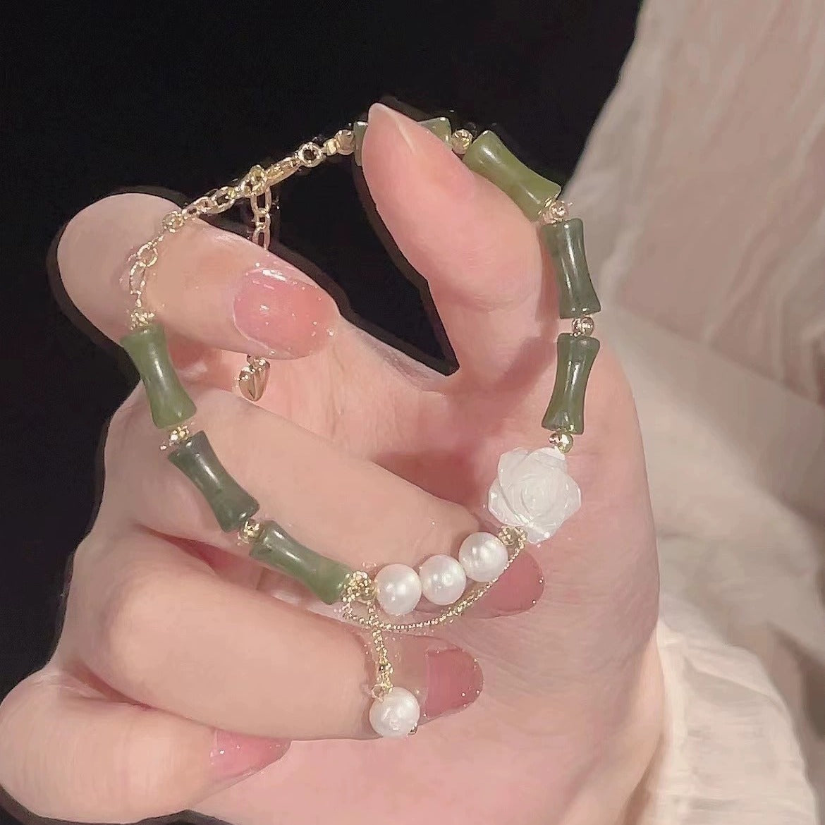 Rose And You Bamboo Camellia Bracelet