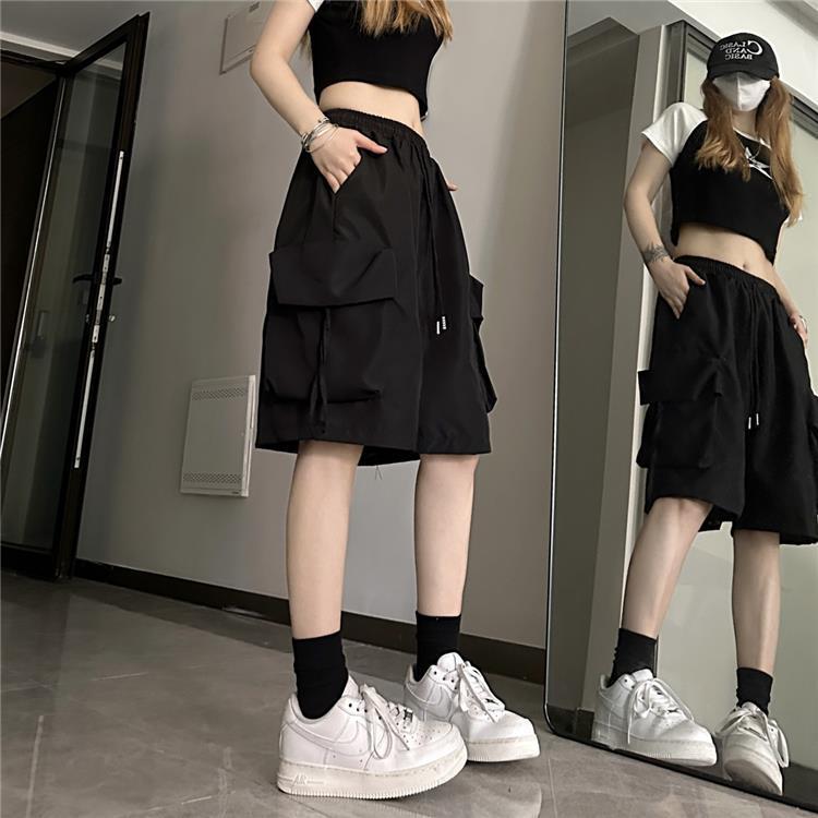 Women's American Summer Thin Wide Leg Casual Shorts