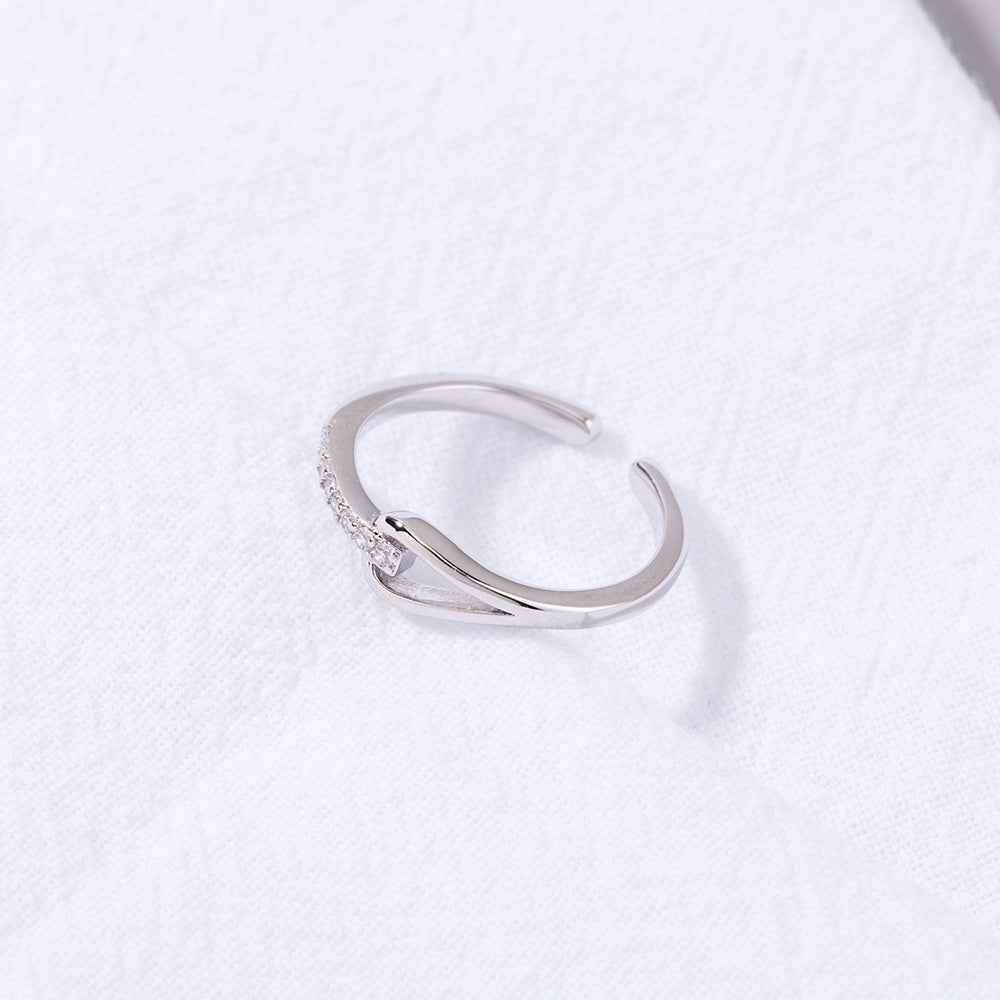 Sparkly zircon adjustable ring