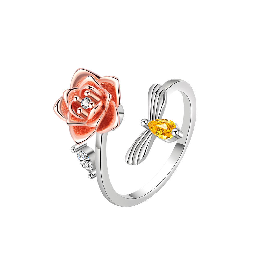 Women's Creative Fashion Rotating Flower Ring