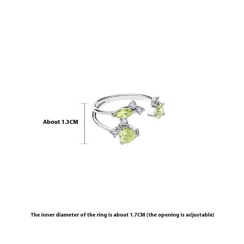 Fashion Colorful Zircon Geometric Ring Female Irregular Special-interest Design