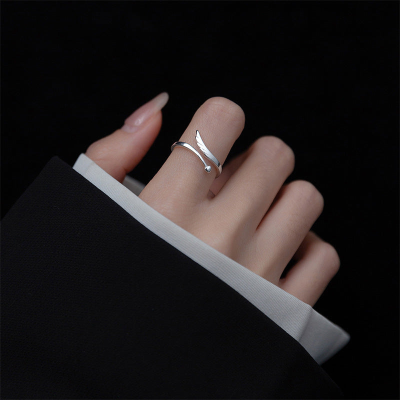 Angel Wings Love Heart-shaped Ring Simple Ins