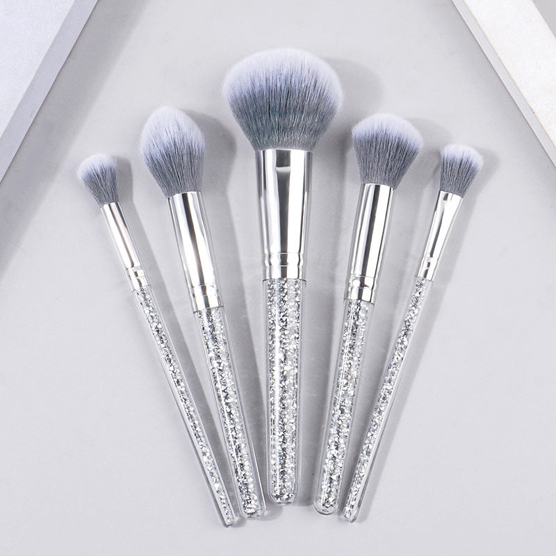 New 5 Diamond Handle Makeup Brush Set Soft Fur Face Powder Repair Eyeshadow Brush Exquisite Portable Makeup Tools