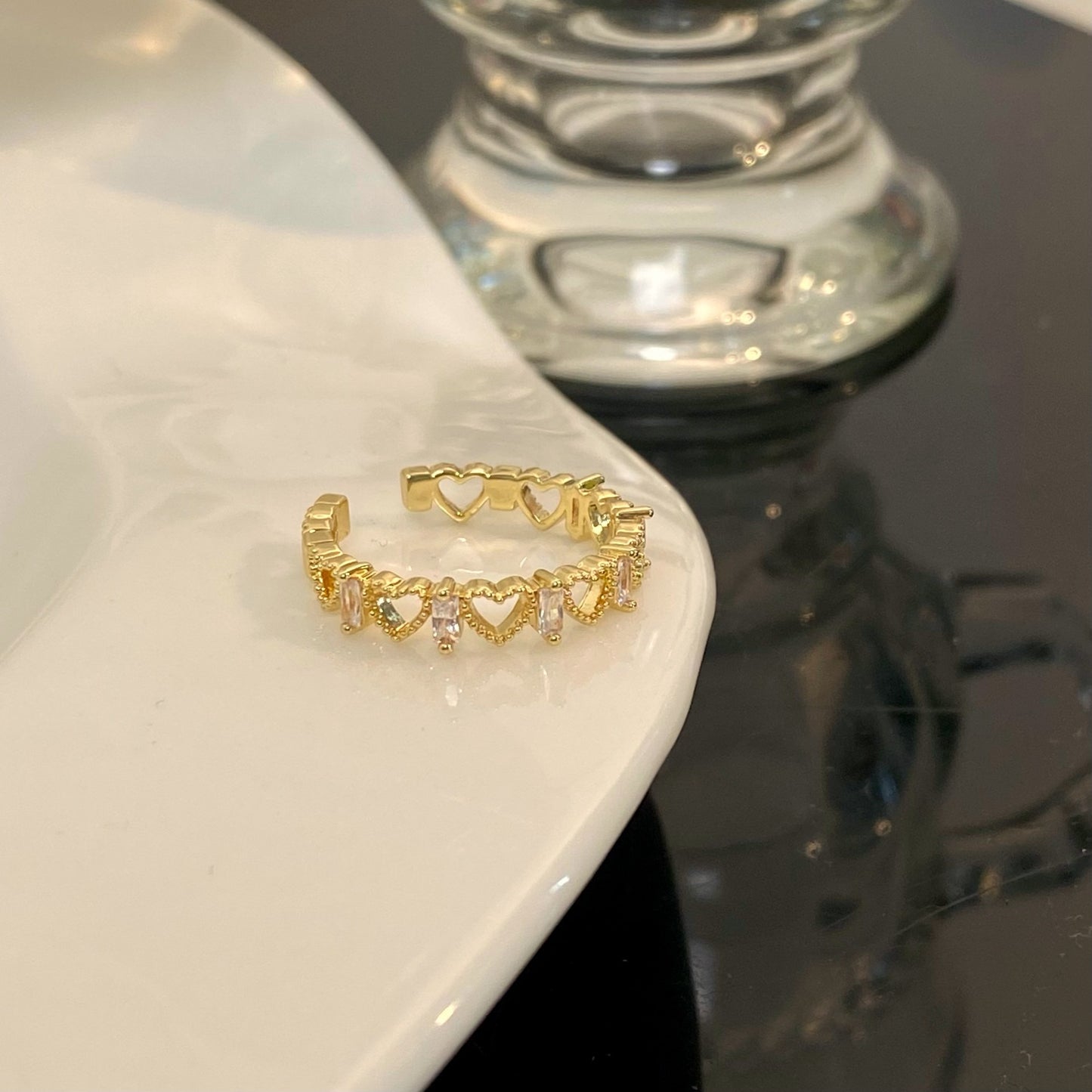 Women's Fashion Personalized Diamond Geometric Ring