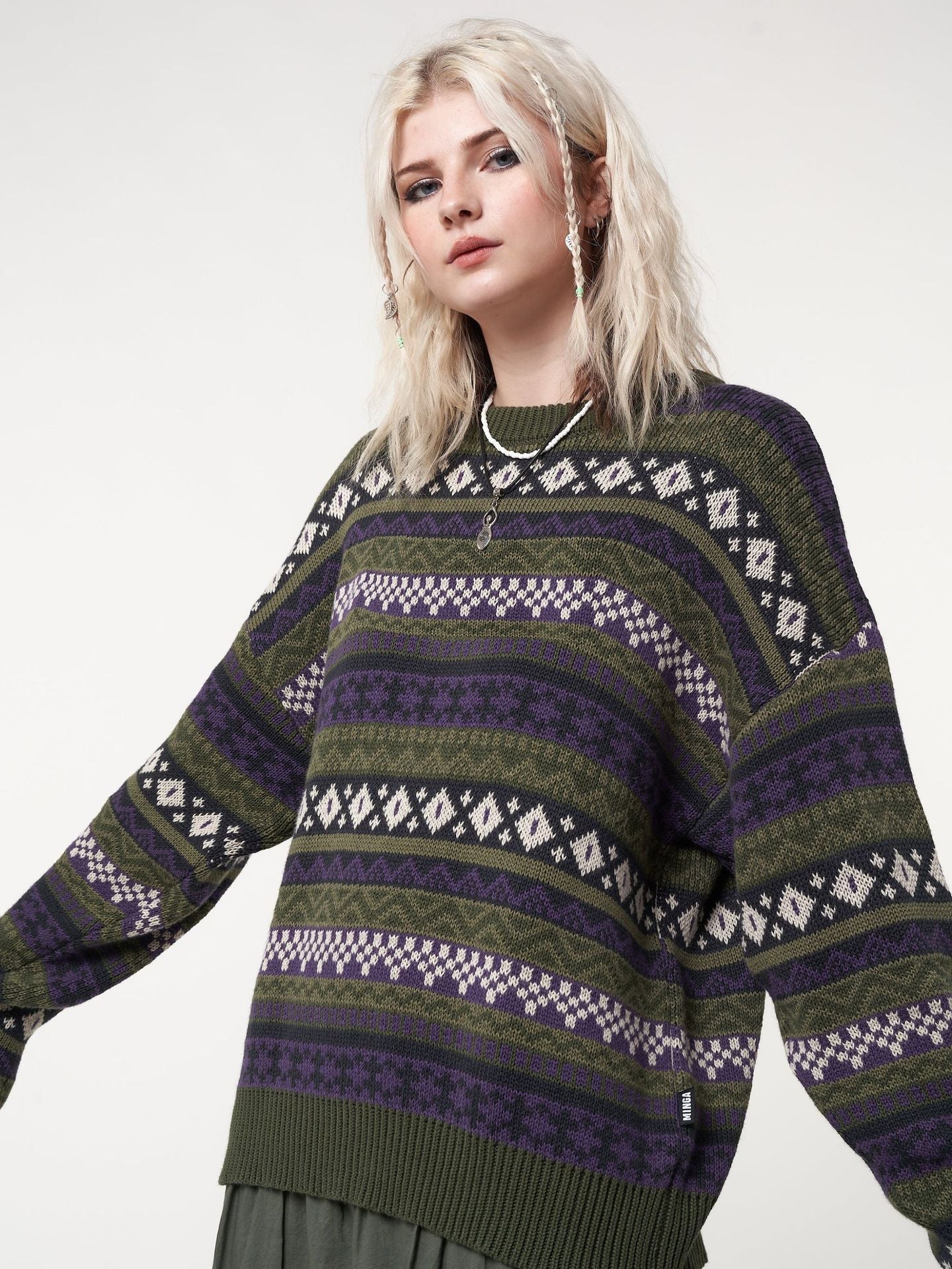Women's Fashion Color Contrast Stitching Woven Shirt