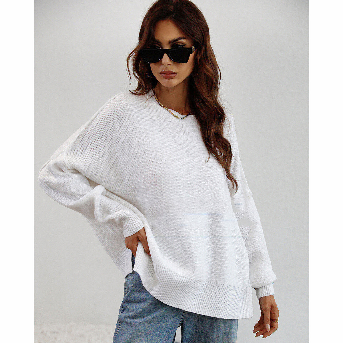 Women's Fashion Long Sleeve Crew Neck Pullover Sweater