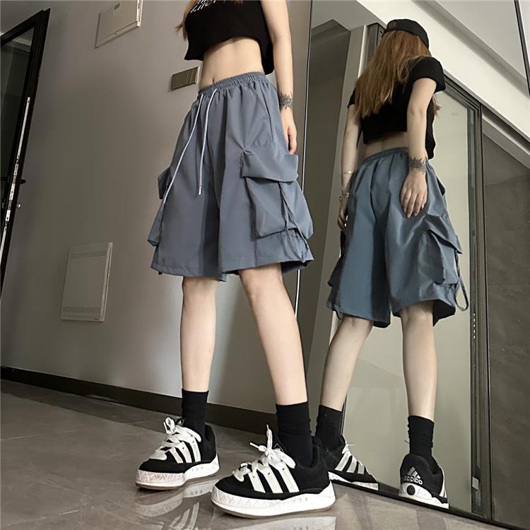 Women's American Summer Thin Wide Leg Casual Shorts