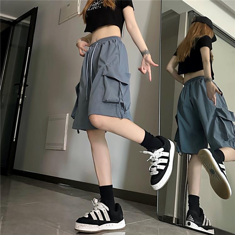Women's American Summer Thin Wide Leg Casual Shorts