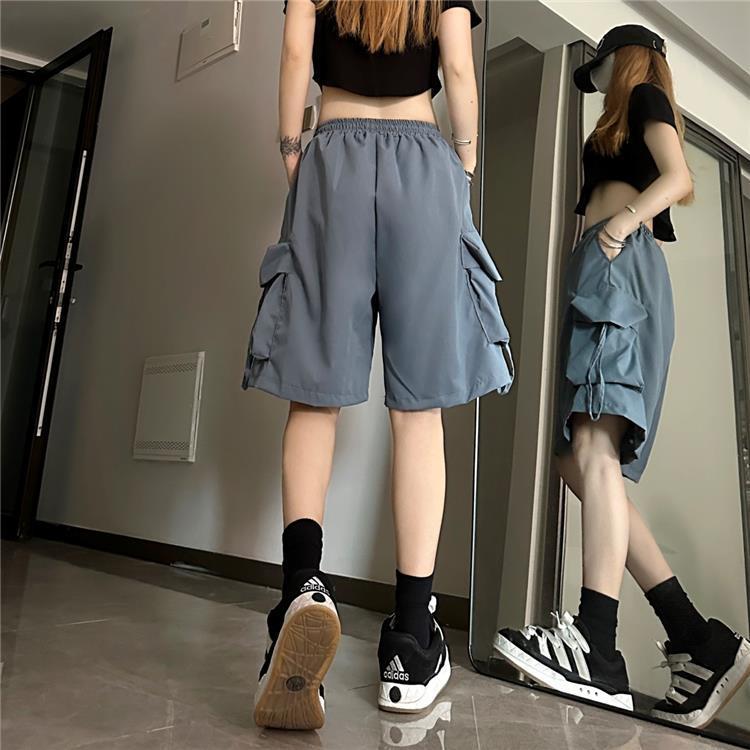 Women's American Summer Thin Wide Leg Casual Shorts