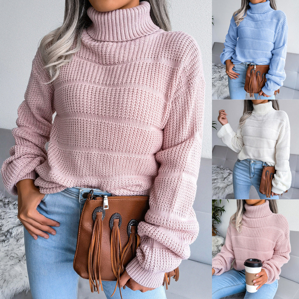Ladies Long Sleeve Hollow Casual Knitted Sweater