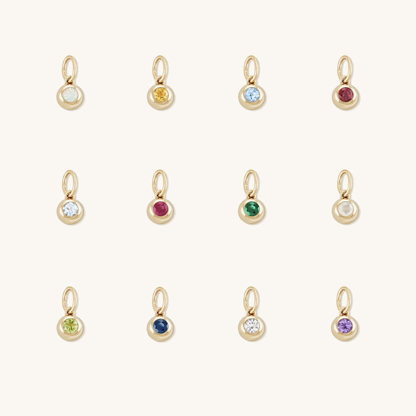 Twelve Birthstone Zirconium Pendant Colorful Color-preserving Female Pendant