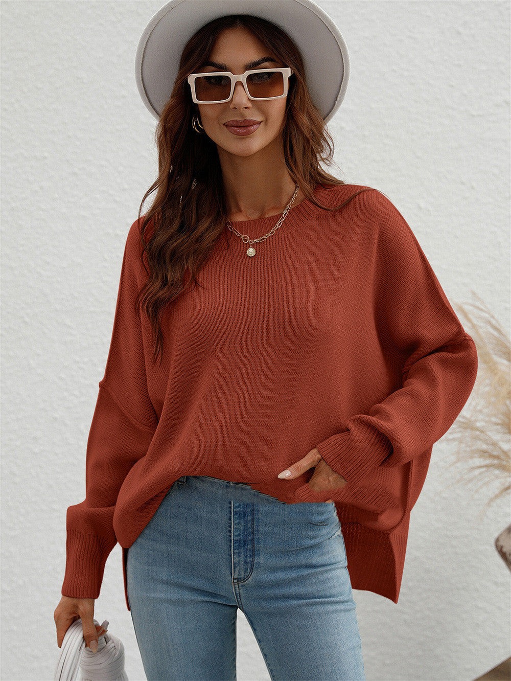 Women's Fashion Long Sleeve Crew Neck Pullover Sweater