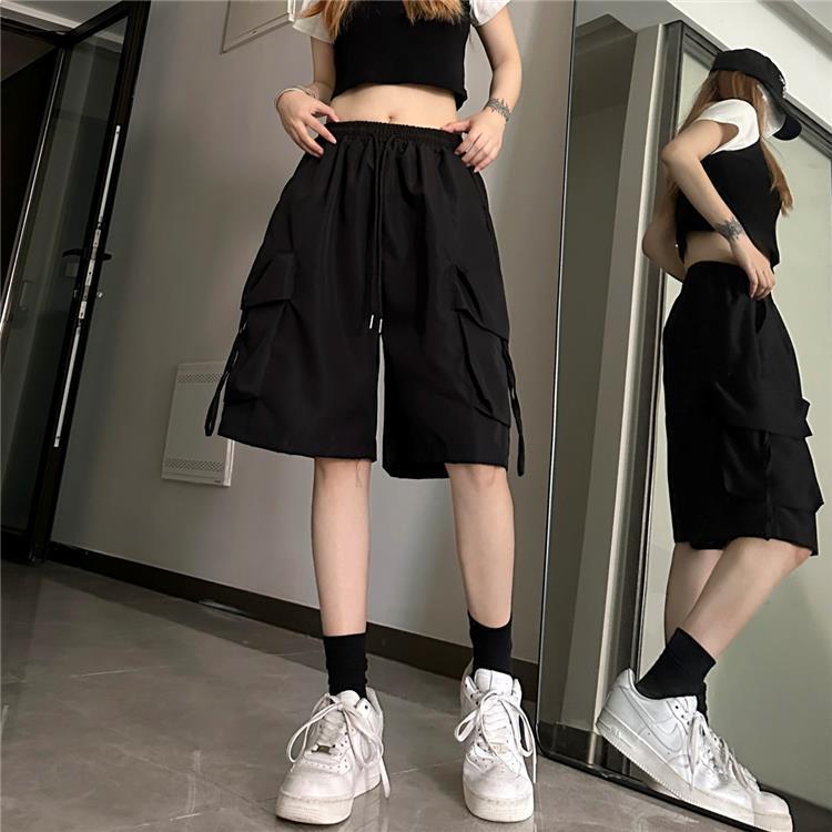 Women's American Summer Thin Wide Leg Casual Shorts