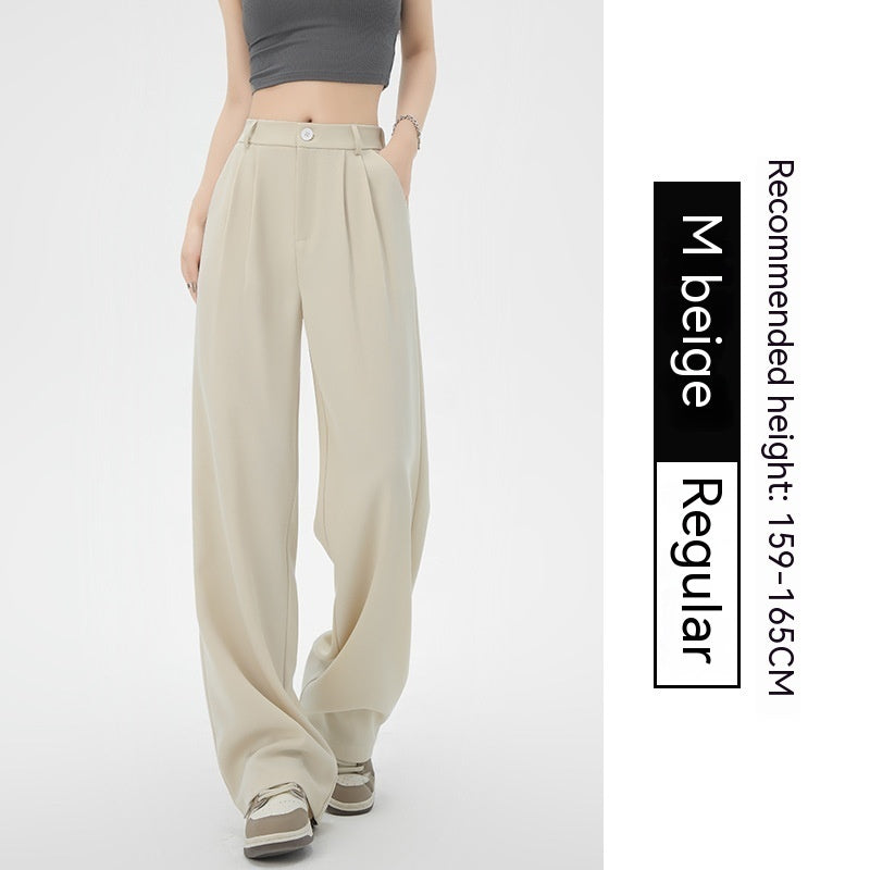 Women's Fashion Simple High Waist Loose Drooping Slimming And Straight Casual Suit Pants