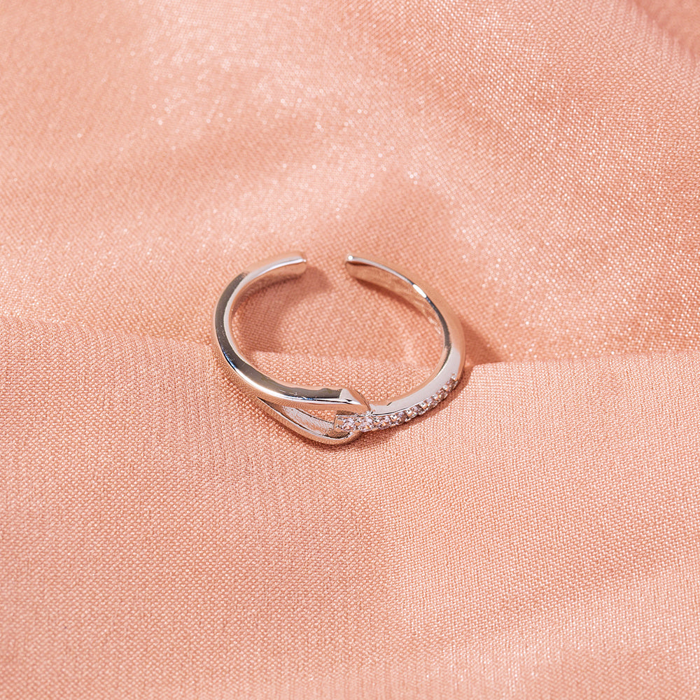 Sparkly zircon adjustable ring