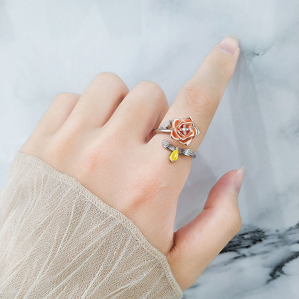 Women's Creative Fashion Rotating Flower Ring