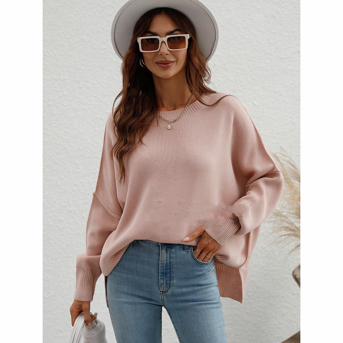 Women's Fashion Long Sleeve Crew Neck Pullover Sweater