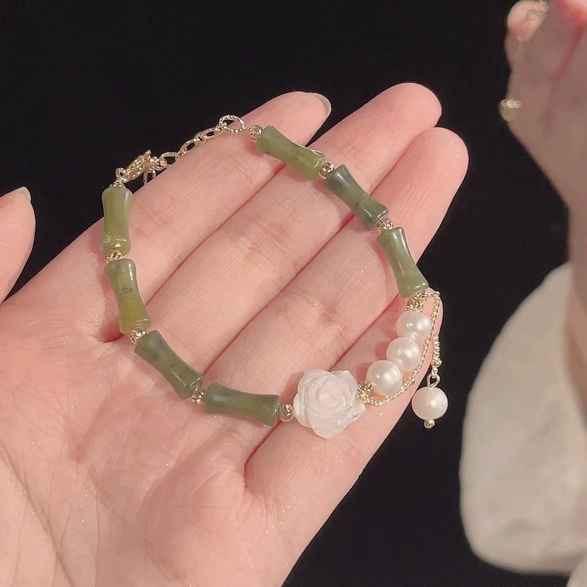 Rose And You Bamboo Camellia Bracelet