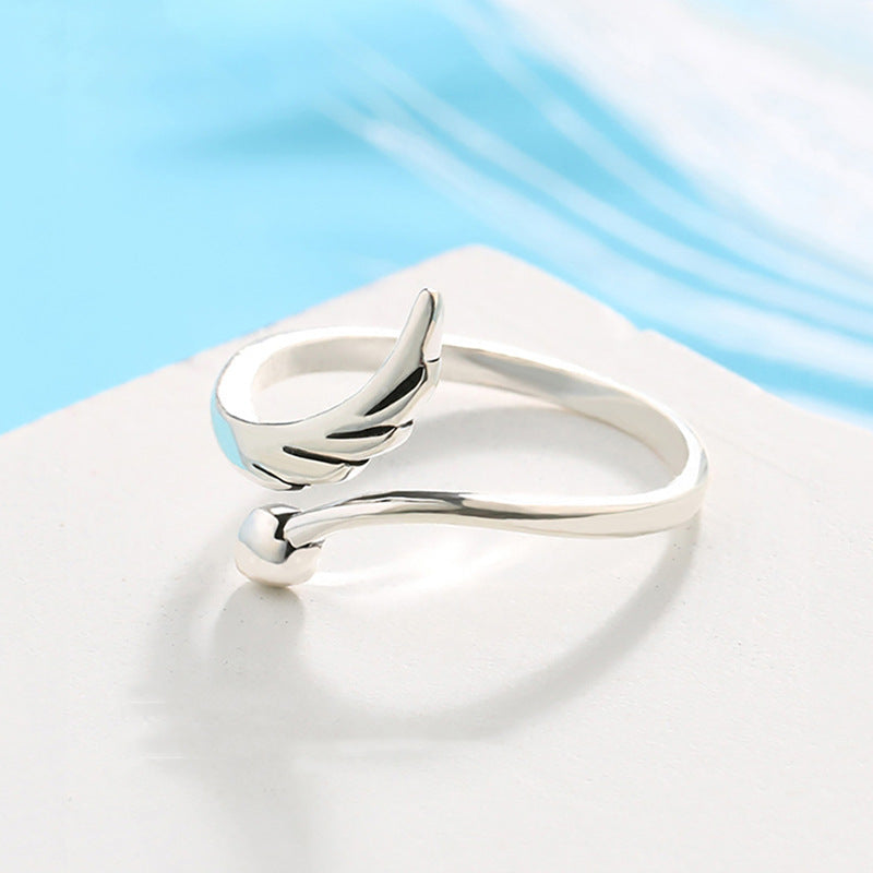 Angel Wings Love Heart-shaped Ring Simple Ins