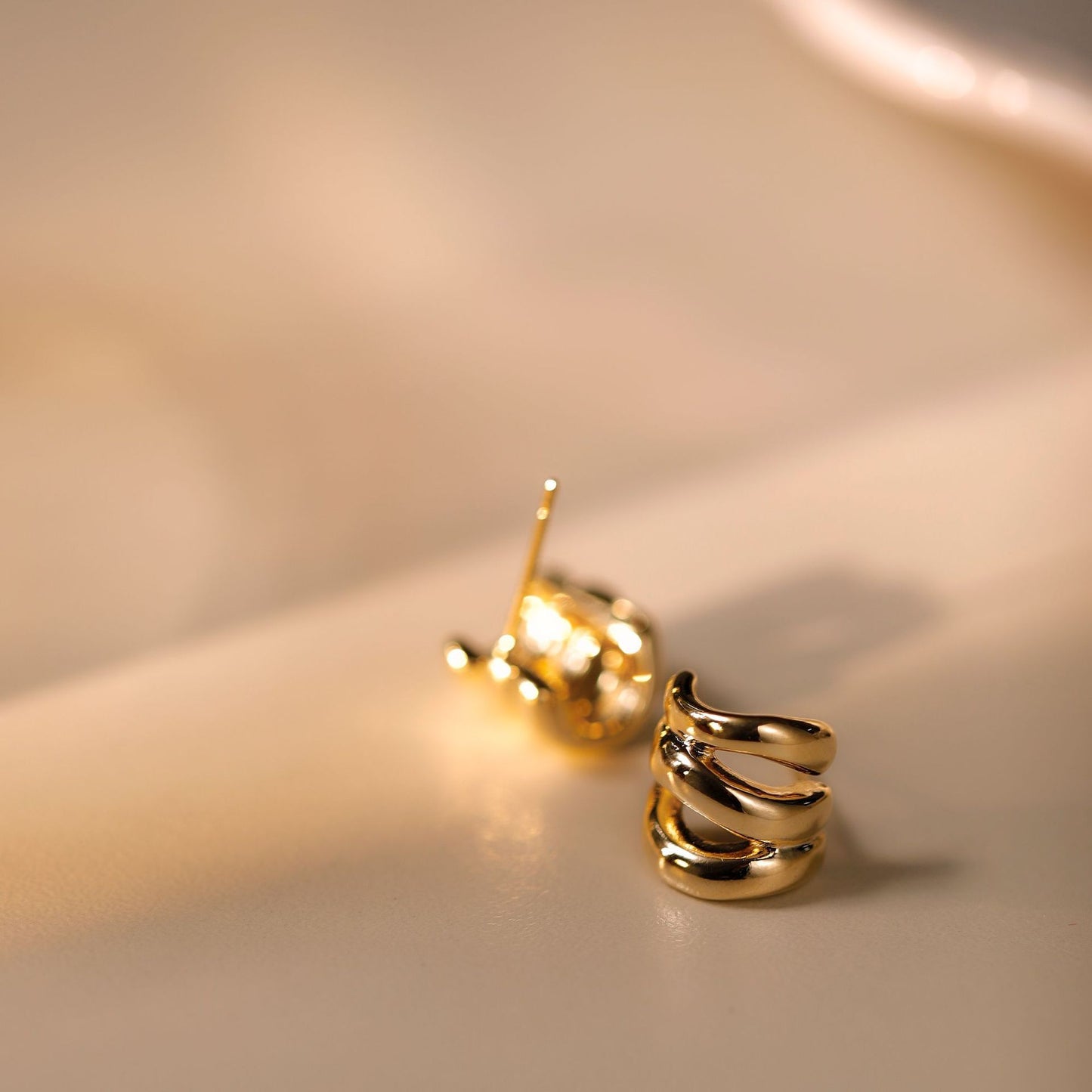 Silver Stud Earrings Niche Design Multi-layer
