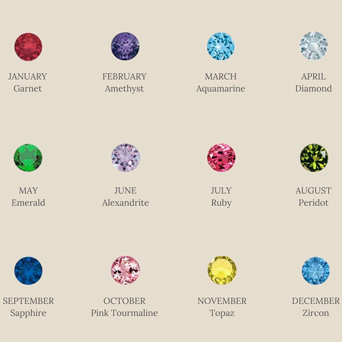 Twelve Birthstone Zirconium Pendant Colorful Color-preserving Female Pendant