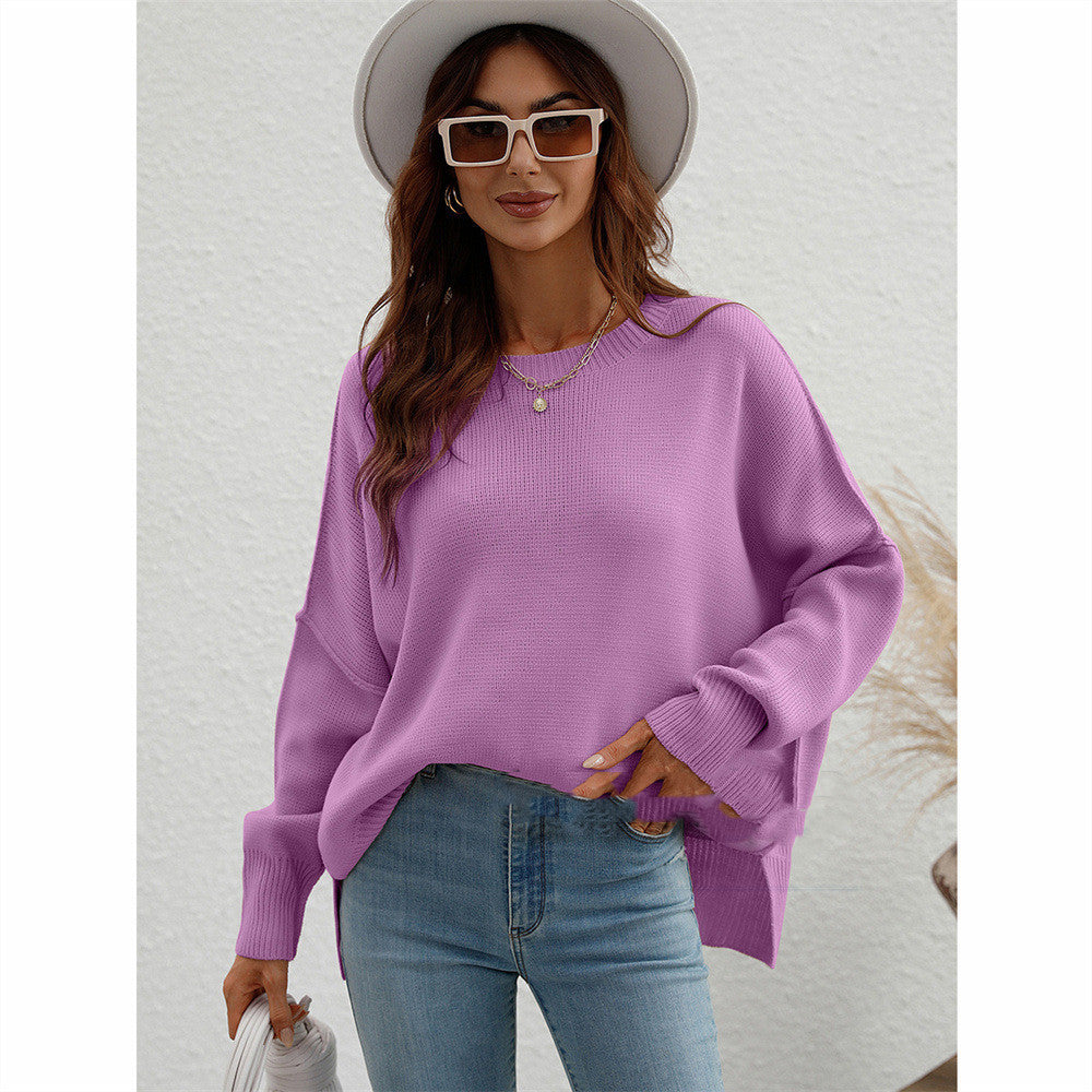 Women's Fashion Long Sleeve Crew Neck Pullover Sweater