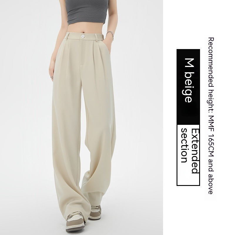 Women's Fashion Simple High Waist Loose Drooping Slimming And Straight Casual Suit Pants