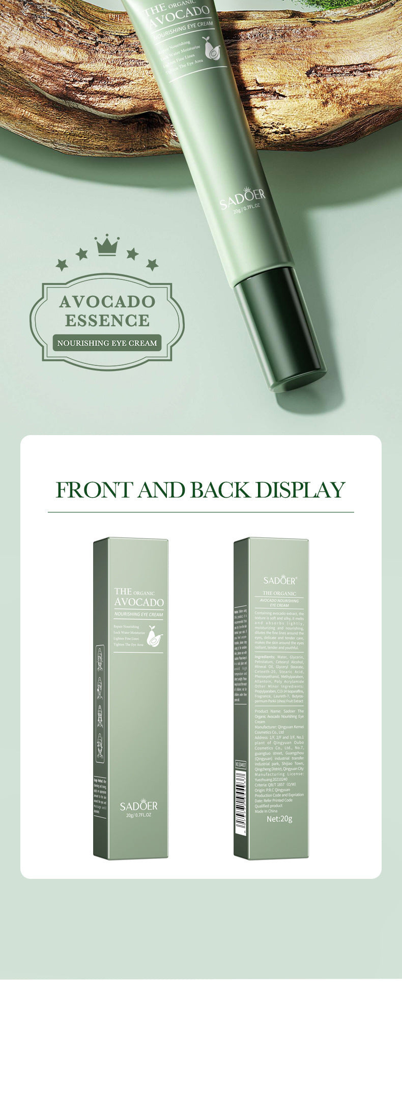 Creamy Eye Treatment With Avocado Moisturizing And Improving