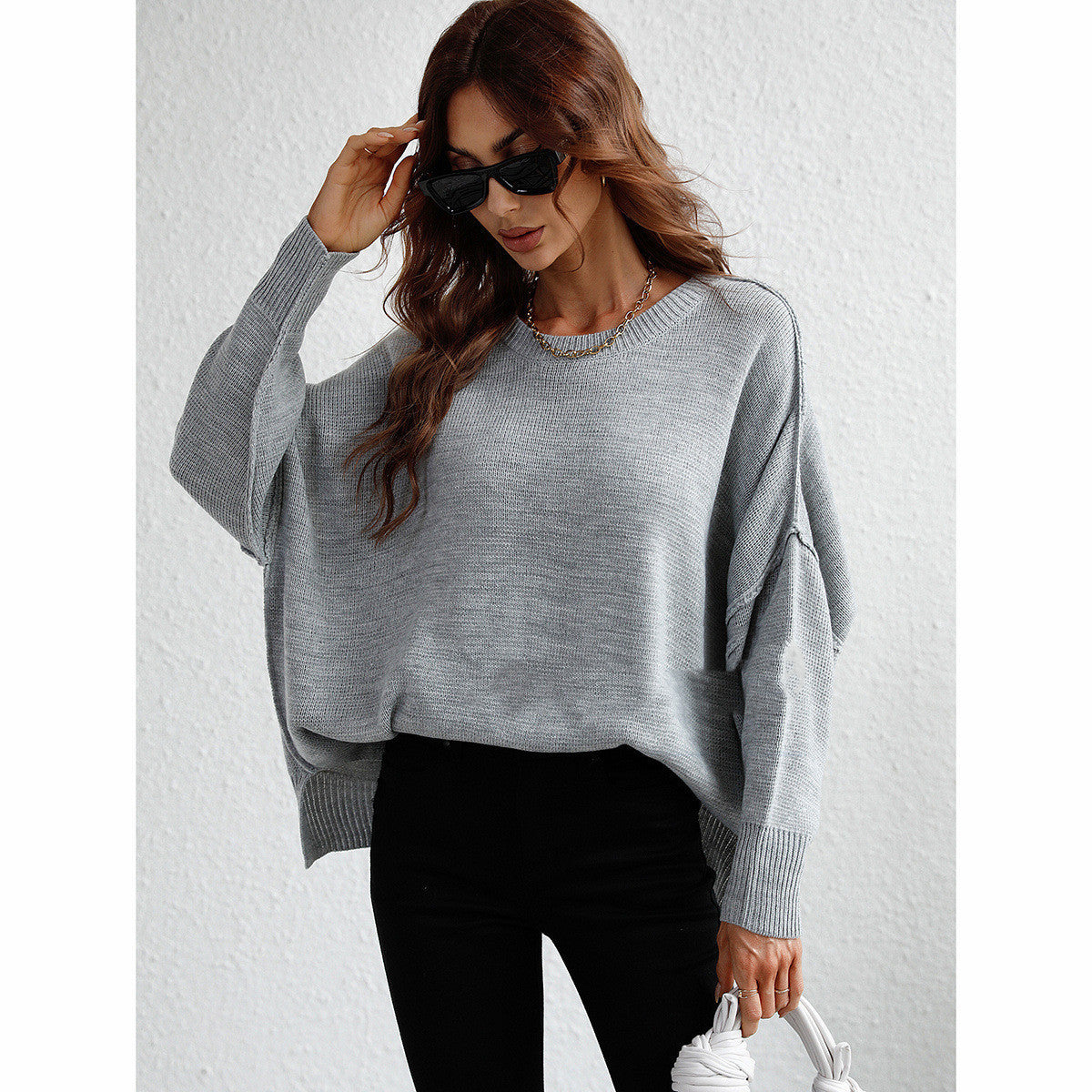 Women's Fashion Long Sleeve Crew Neck Pullover Sweater
