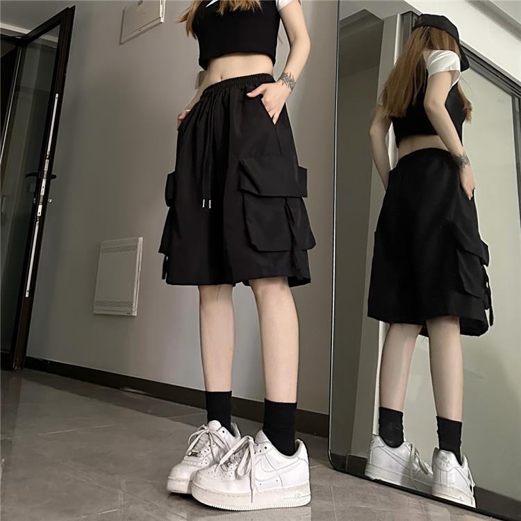 Women's American Summer Thin Wide Leg Casual Shorts
